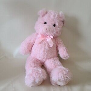 Dandee Pink Fuzzy Plush Pig Stuffed Animal Lovey 22" Soft